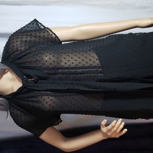 Loft Sheer Black Blouse